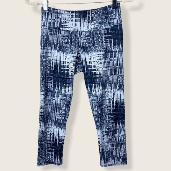 Onzie High Rise Capri Yoga Leggings Static Print Size Small / Medium Made In USA - Picture 3 of 10